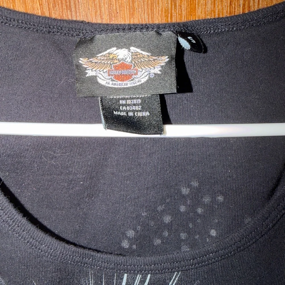 Vintage Harley Davidson Graphic Rose Bedazzled Tank Top - Picture 3 of 6